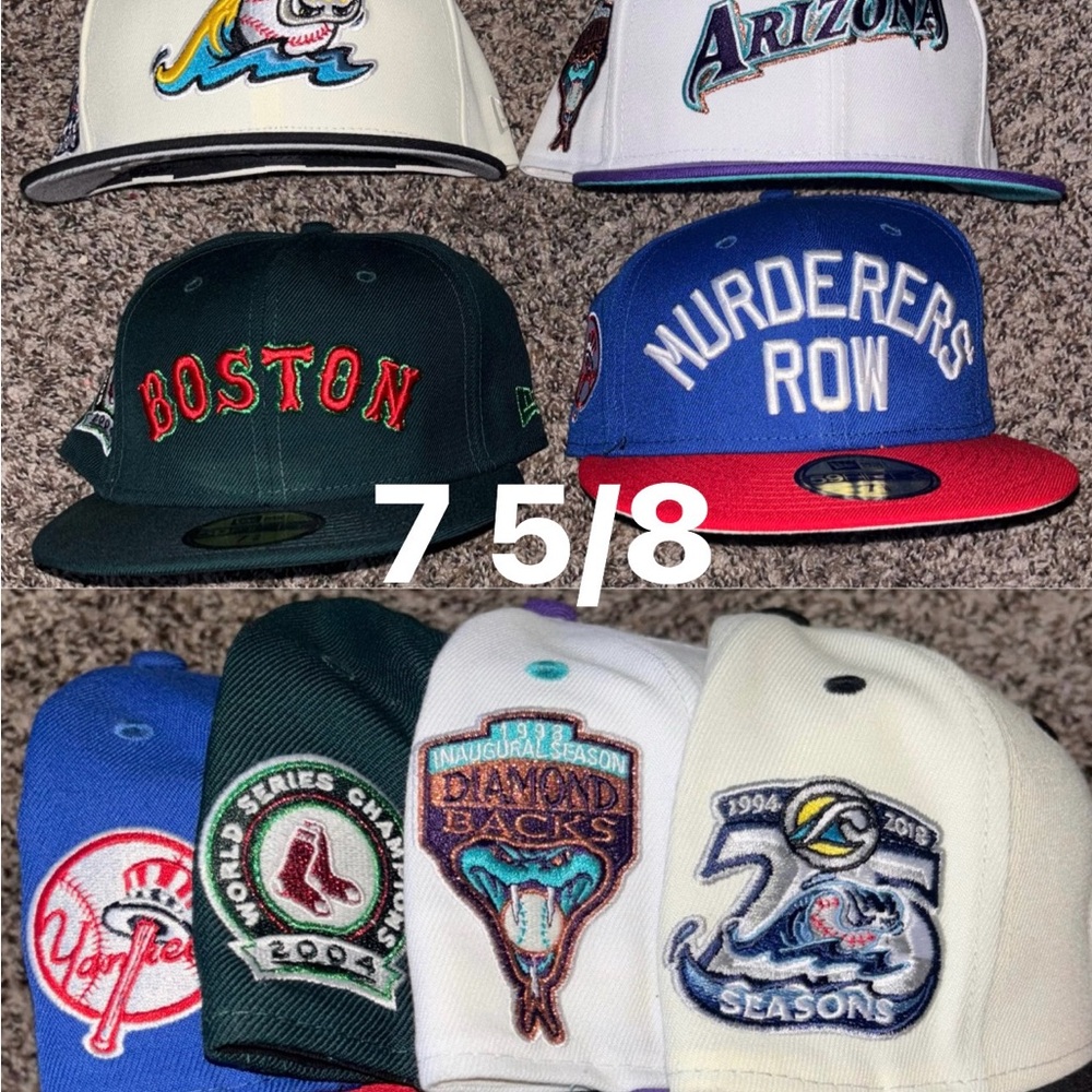Assorted Baseball Fitted hats (7 3/4 & 7 5/8) 11 Total